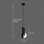 Lustra LED RUKI, 15x20cm, 1xG9, Sticla si Resina, Negru