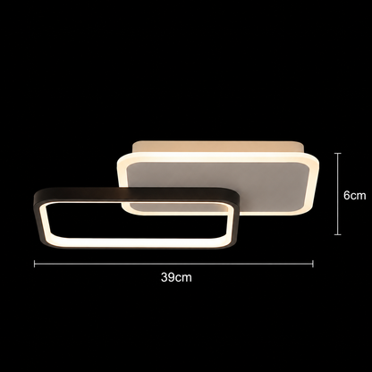 Lustre LED avec télécommande CAROLINA 50W, 2 Éléments, Lumière Froide/Chaude/Neutre, Dimmable, Noir