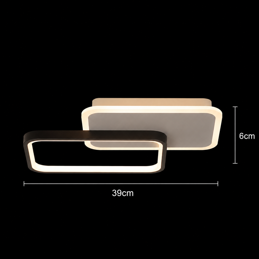 Lustre LED avec télécommande CAROLINA 50W, 2 Éléments, Lumière Froide/Chaude/Neutre, Dimmable, Noir