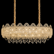 Candelabru Cristal CROWN Supremo 11xE14, Dimensiune 80x30 cm, Inaltime 33 cm, Auriu Lucios, Inaltime Reglabila, Design Elegant