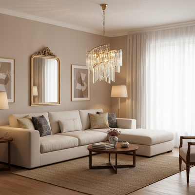 Lustre en cristal TWEEZE Elegance, Φ50 cm, 9xE14, doré, métal et cristal