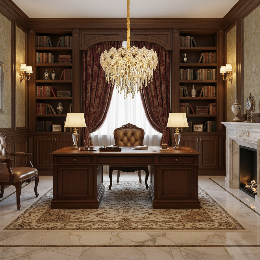 Candelabru Cristal FLEUR Nobile 5xE14, Diametru 40cm, Inaltime 30cm, Auriu Lucios, Inaltime Reglabila, Design Elegant