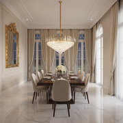 Candelabru Cristal AURUM Regalis 22xE14, Diametru 80cm, Inaltime 55cm, Auriu Lucios, Inaltime Reglabila, Design Elegant