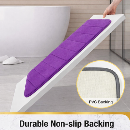 Lot de 3 tapis de bain, 50x40 cm, bleu, antidérapant