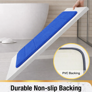 Lot de 3 tapis de bain, 50x40 cm, bleu, antidérapant