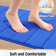 Lot de 3 tapis de bain, 50x40 cm, bleu, antidérapant