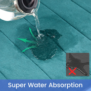 Lot de 3 tapis de bain, 50x40 cm, bleu, antidérapant