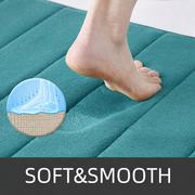 Lot de 3 tapis de bain, 50x40 cm, bleu, antidérapant