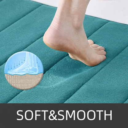 Lot de 3 tapis de bain, 50x40 cm, bleu, antidérapant