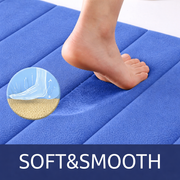 Lot de 3 tapis de bain, 50x40 cm, bleu, antidérapant