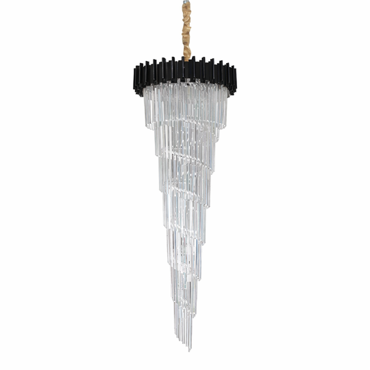 Lustre en cristal CC110/600x1800BK, 28xE14, diamètre 60 cm, hauteur 180 cm, noir, hauteur réglable, design élégant Lustre en cristal Default Title Alessandro Design