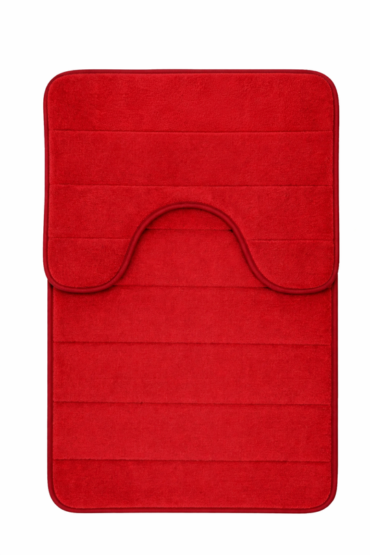 Tapis de bain, 80x50 cm / 50x40 cm, rouge, antidérapant, absorbant, lot de 2 tapis de bain Default Title Alessandro Design