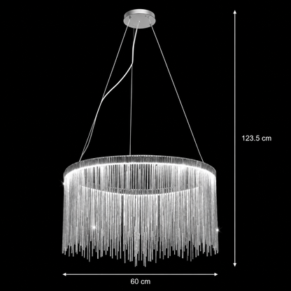 Lustre LED suspendu avec télécommande ILLUMINA MAGNUS, 38W, Lumière Froide/Chaude/Neutre, Dimmable, Argent