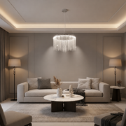 Lustre LED suspendu avec télécommande ILLUMINA MAGNUS, 38W, Lumière Froide/Chaude/Neutre, Dimmable, Argent