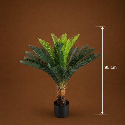 Decorațiune Palmier, Plastic, 18 frunze, 95 cm, Verde