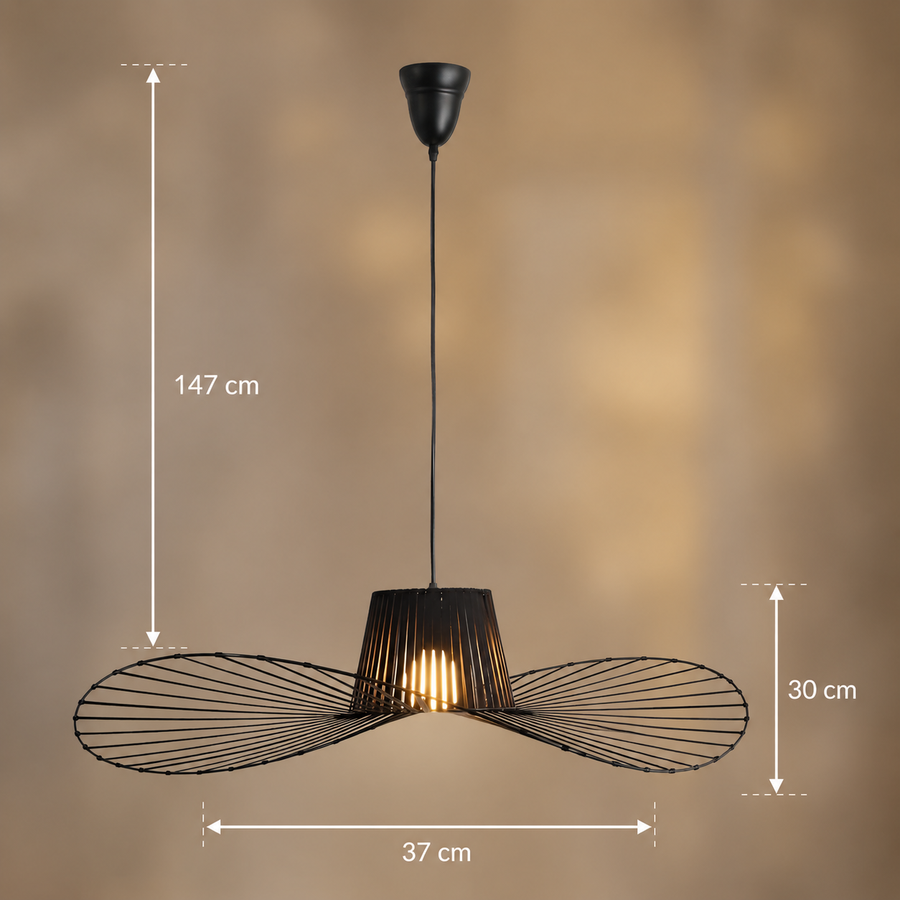 Lustre suspendu ELIAS 35cm, 1x E27, Métal, Noir