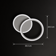 Lustre LED avec télécommande LUCY 40W, 2 Cercles, Lumière Froide/Chaude/Neutre, Dimmable, Blanc