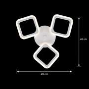 Lustre LED ERIKA 20W, 3 carrés, lumière neutre 4000k, blanc, métal et acrylique