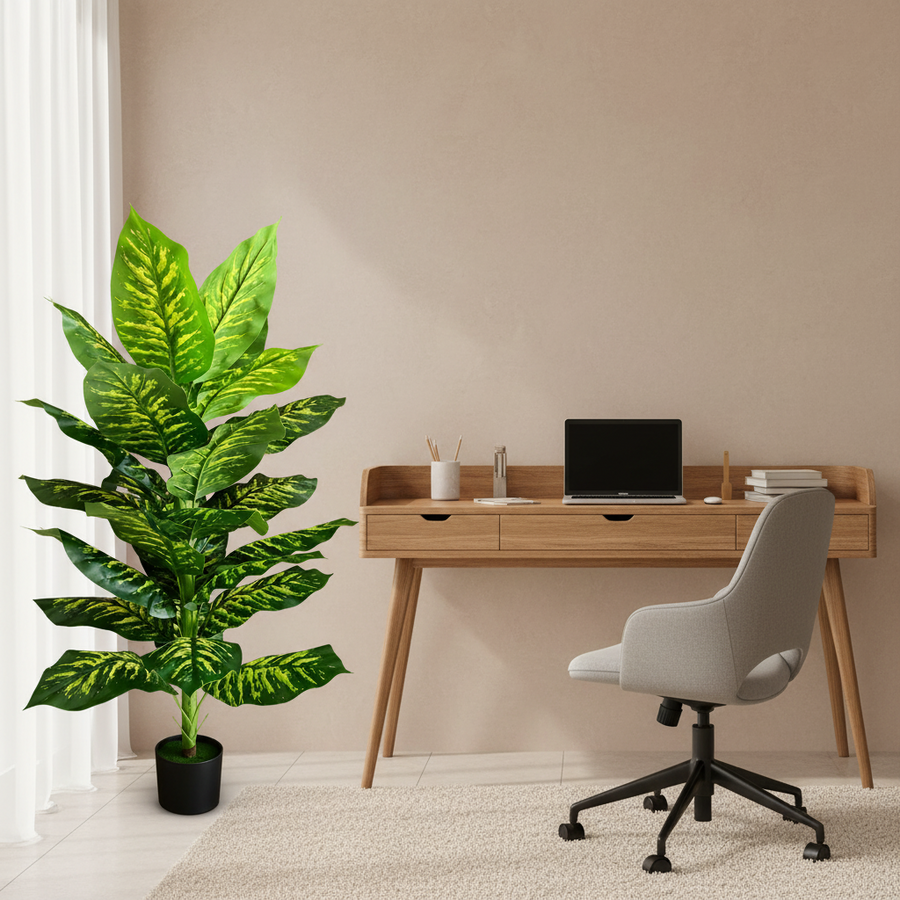 Decorațiune Dieffenbachia, Plastic, 150 cm, Verde