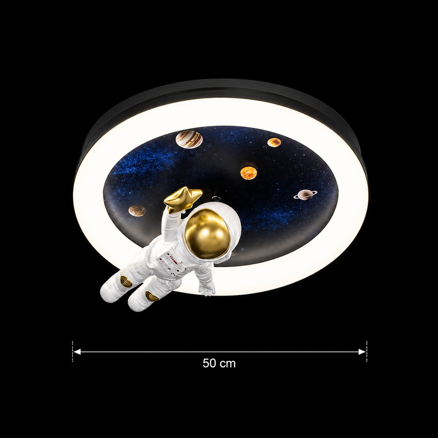 Lustre LED ASTRONAUT avec télécommande, 51W, Lumière Froid/Chaud/Neutre, Blanc Bleu