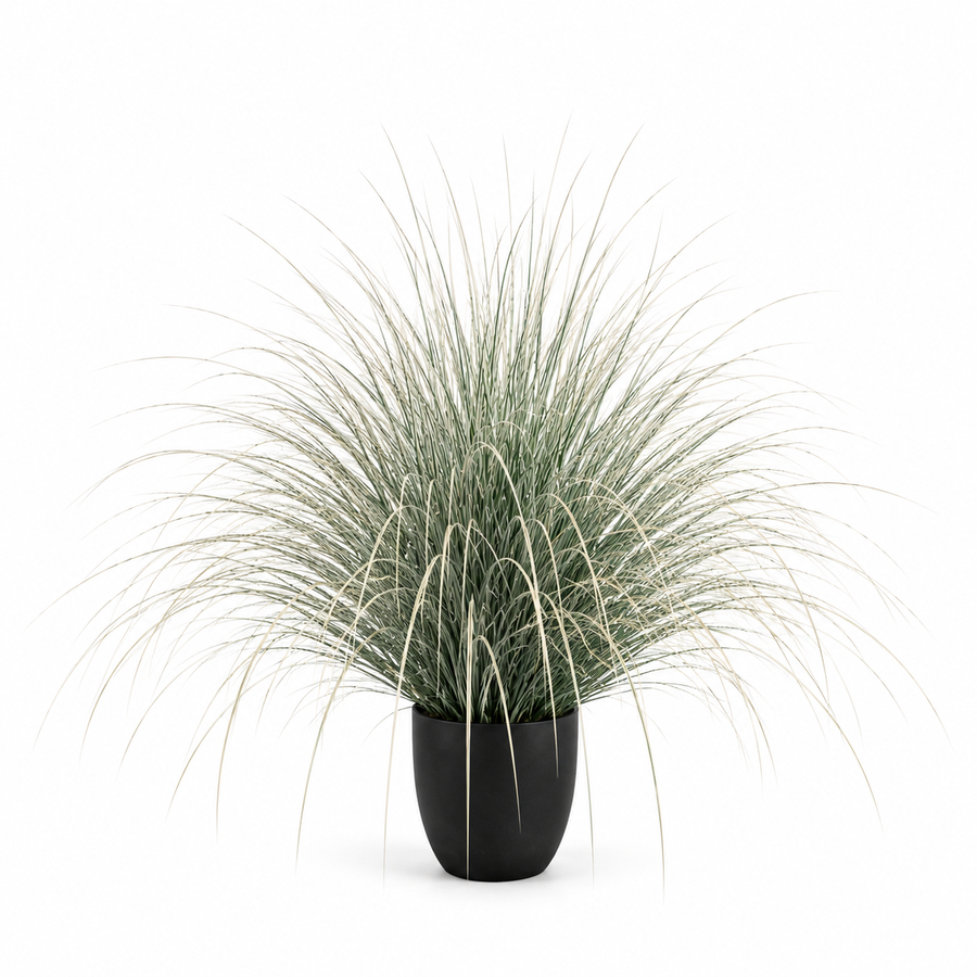Plante ornementale artificielle de type fontaine, 110 cm, verte et blanche, sans pot