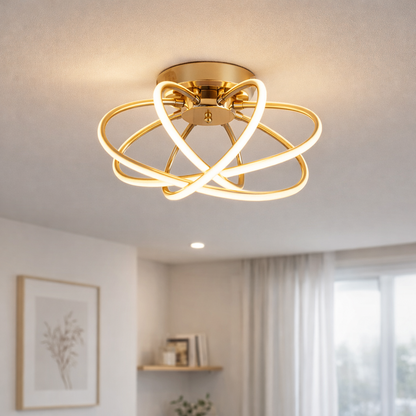 Lustre LED avec télécommande LT770/500GD, 45W, lumière chaude/froide/neutre 3000K/4000K/6000K, variable, métal Aurium
