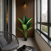 Decorațiune Alocasia, 10 frunze, Plastic, 120 cm, Verde