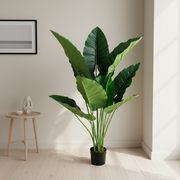 Decorațiune Alocasia, 10 frunze, Plastic, 120 cm, Verde