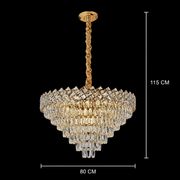 Lustre en cristal WINDSOR Supremo 10xE14, diamètre 80 cm, or brillant, hauteur réglable