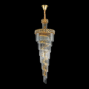 Lustre en cristal WINDSOR Altiora, diamètre 60 cm, hauteur 180 cm, 26xE14, or brillant, hauteur réglable, design élégant