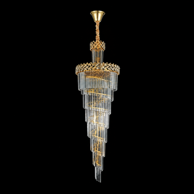 Lustre en cristal WINDSOR Altiora, diamètre 60 cm, hauteur 180 cm, 26xE14, or brillant, hauteur réglable, design élégant