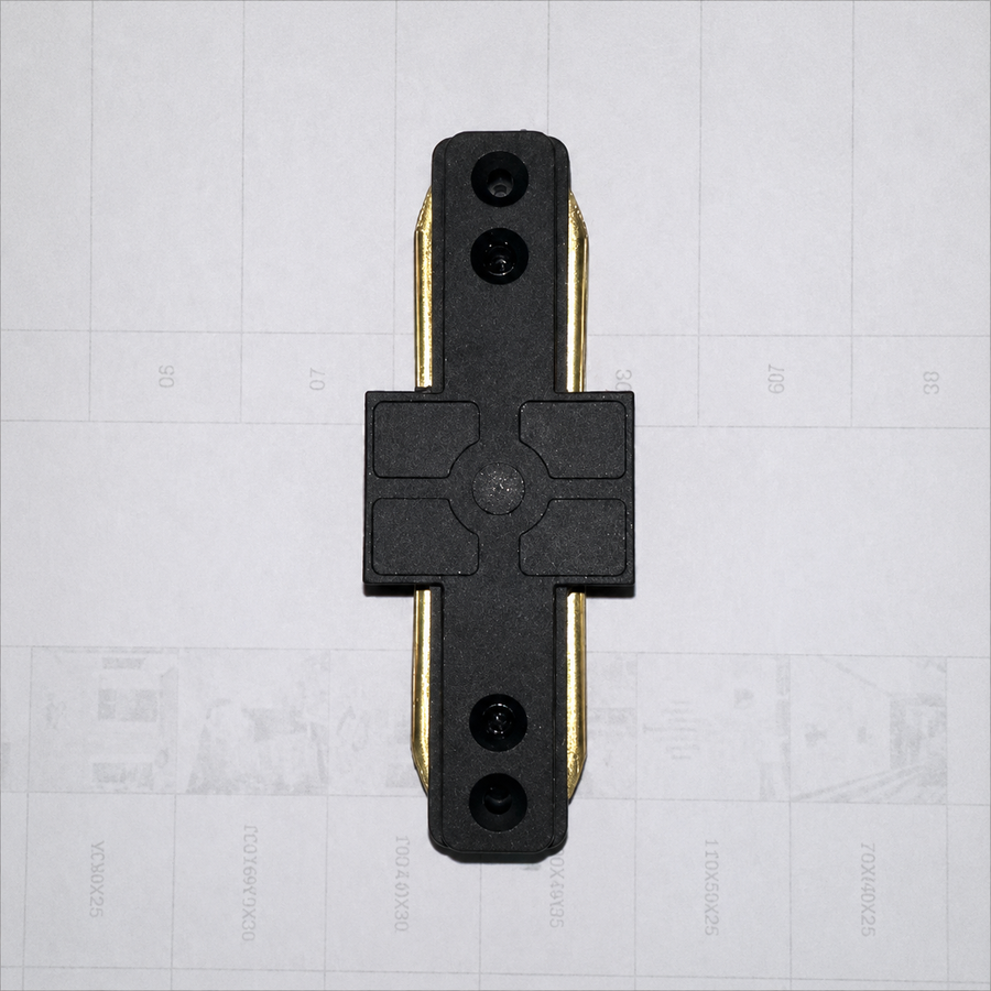 Connecteur de rail SN203BK, 9x3,5x1,5cm, Plastique et Cuivre, Noir