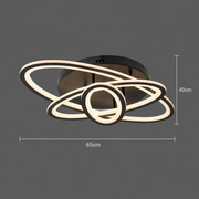 Lustre LED avec télécommande TIANA 78W, 3 Ellipses, Lumière Froide/Chaude/Neutre, Dimmable, Noir