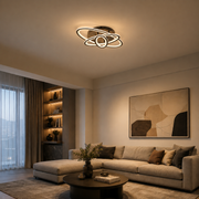 Lustre LED avec télécommande TIANA 78W, 3 Ellipses, Lumière Froide/Chaude/Neutre, Dimmable, Noir