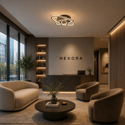 Lustre LED avec télécommande TIANA 78W, 3 Ellipses, Lumière Froide/Chaude/Neutre, Dimmable, Noir