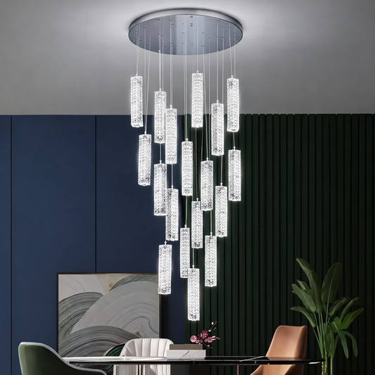 Lustre LED en cristal 82W 3000K4000K6000K Amiri Diamètre 40cm x Hauteur 300cm