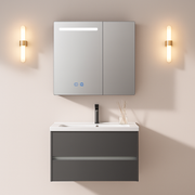 Meuble de salle de bain, meuble avec miroir LED T1319G/80 gris