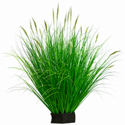 Plante d'herbe ornementale artificielle de type queue de renard, 67 cm, avec 25 épices, verte et blanche, sans pot