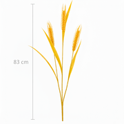 Plante artificielle ornementale, 83 cm, avec 3 fils, épice de blé, jaune, sans pot