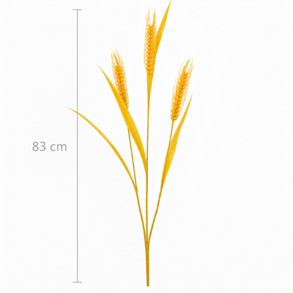 Plante artificielle ornementale, 83 cm, avec 3 fils, épice de blé, jaune, sans pot