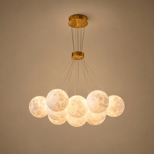 MODERN LOFT Lustre Bagliore, Globe, 9xE27, Hauteur réglable, Or
