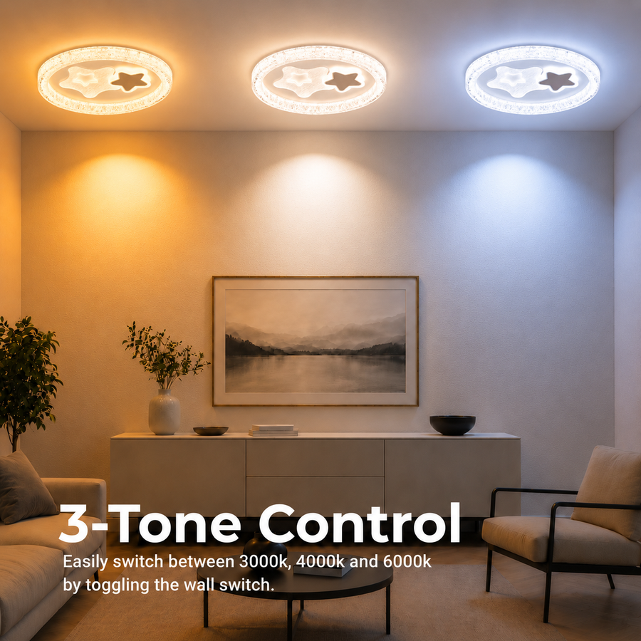 Lustre LED SKYForma Nexen, 61W, Lumière froide/chaude/neutre, Noir