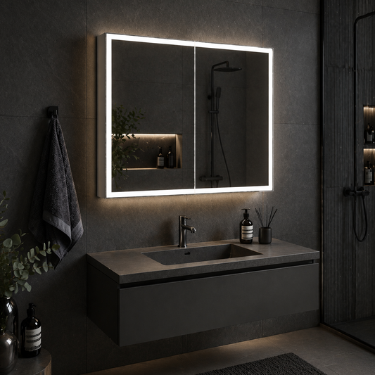 Miroir LED avec armoire MODA 60x70 cm éclairage périmétrique blanc et capteur tactile
