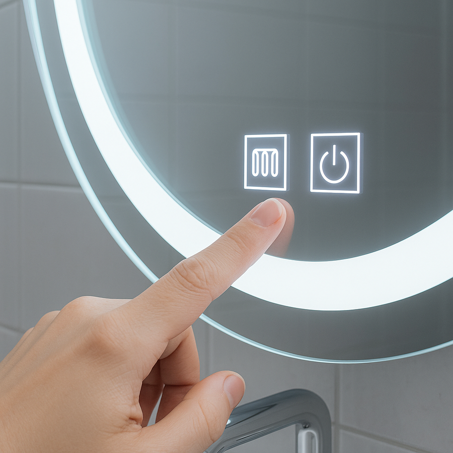 Miroir LED ovale, 45x65cm, Velara Touch, système anti-buée, intensité variable