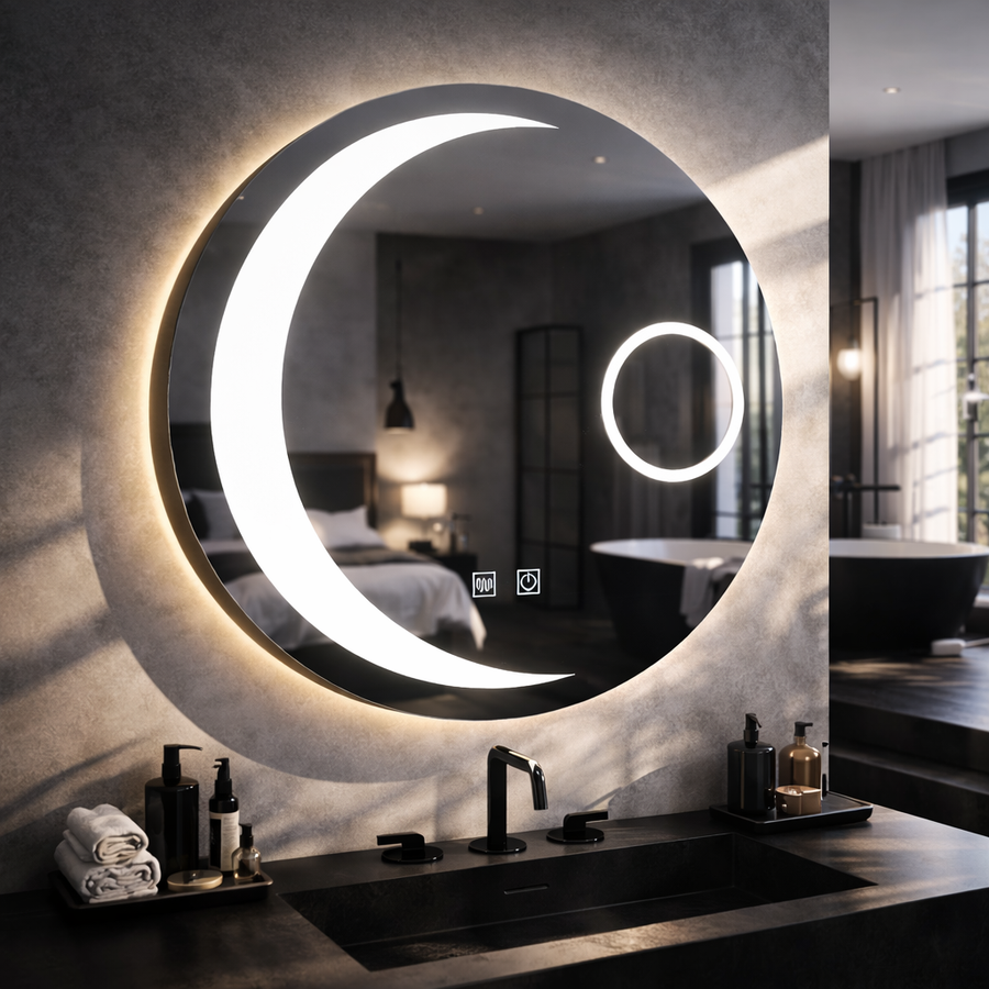 Miroir rond LED, 80 cm, Orbis Touch, système anti-buée, intensité variable, E31S/80X80