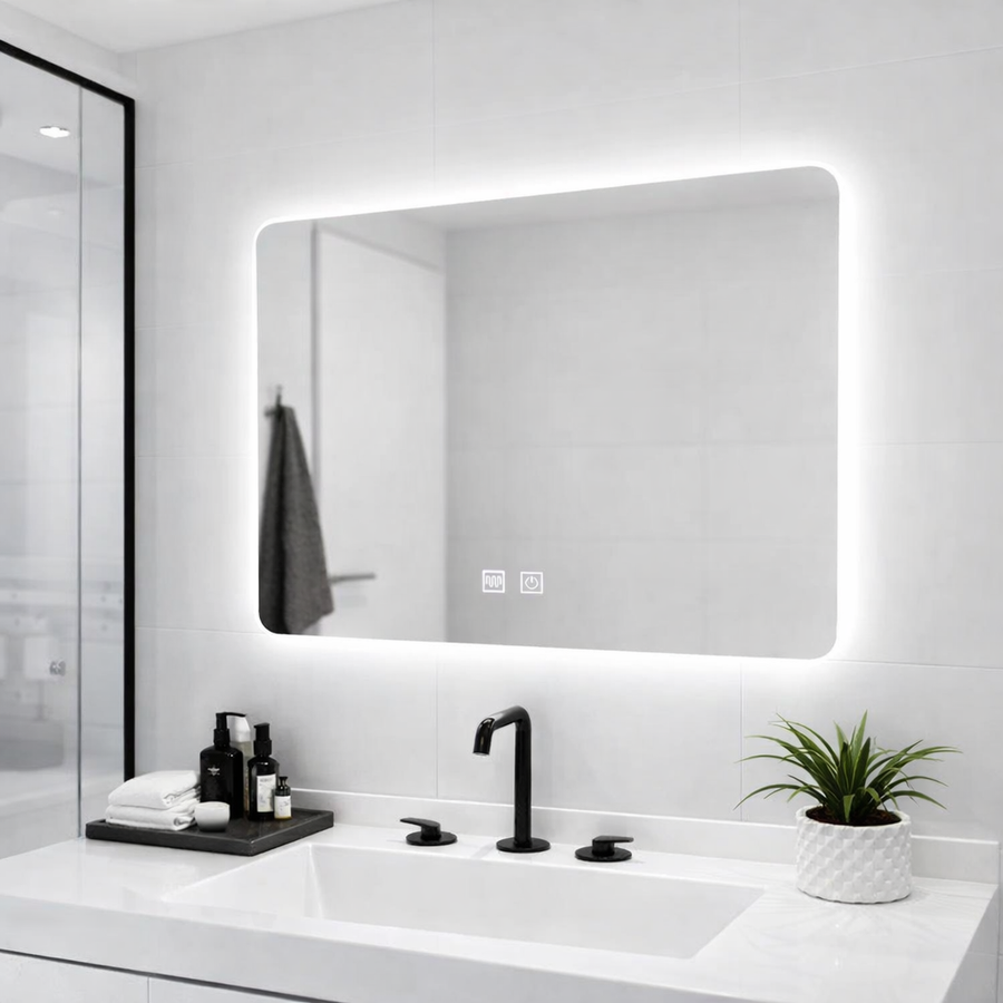 Miroir LED rectangulaire ARTEA Touch, 80 x 60 cm, système anti-buée, intensité variable, Race Light 6000 K