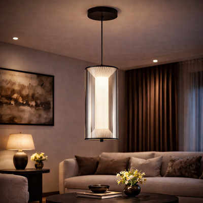 Lustre LED suspendu avec télécommande 29W, LM511/1BK, hauteur réglable, lumière chaude/froide/neutre, blanc, Meta
