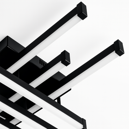 Lustre LED avec télécommande LINEX, 81W, 6 éléments, Linéaire, Lumière Froide/Chaude/Neutre, Gradable, Noir