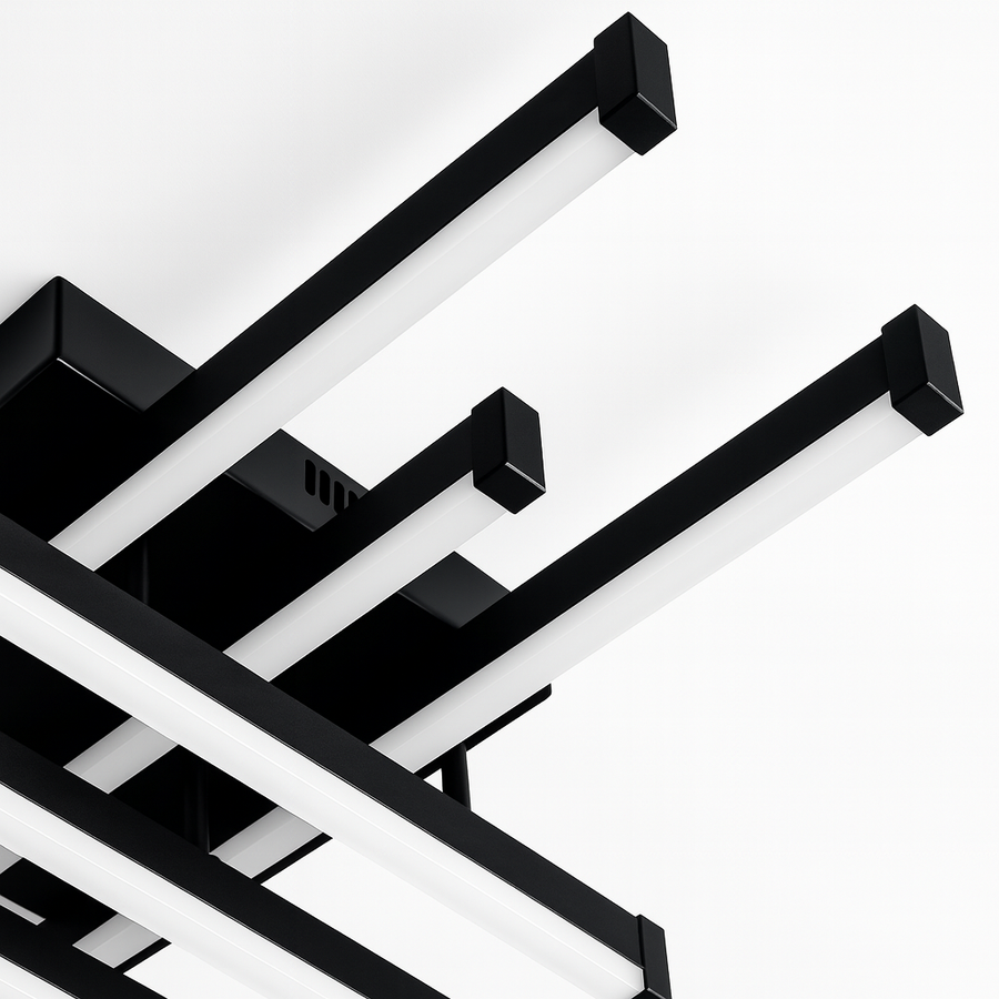 Lustre LED avec télécommande LINEX, 81W, 6 éléments, Linéaire, Lumière Froide/Chaude/Neutre, Gradable, Noir