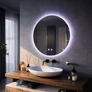 Miroir rond LED, 60 cm, Isolda, Touch, système anti-buée, lumière froide 6000 K